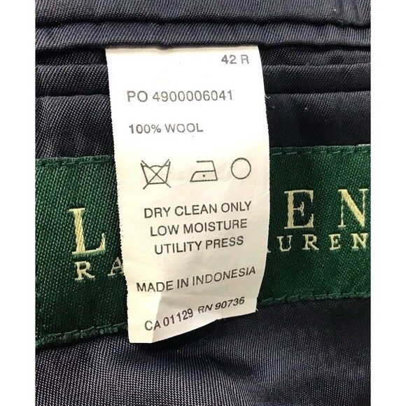 Lauren Ralph Lauren Vtg Blazer Men's 42R Navy Blue Wool Gold Buttons Sport Coat - Picture 7 of 16